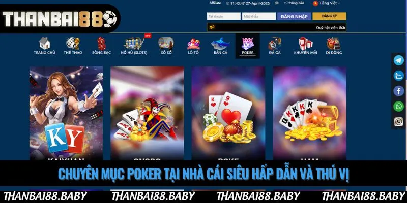 Chuyên mục poker tại nhà cái siêu hấp dẫn và thú vị